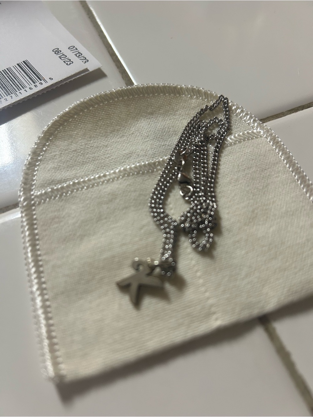 James Avery Silver Chain and K pendant